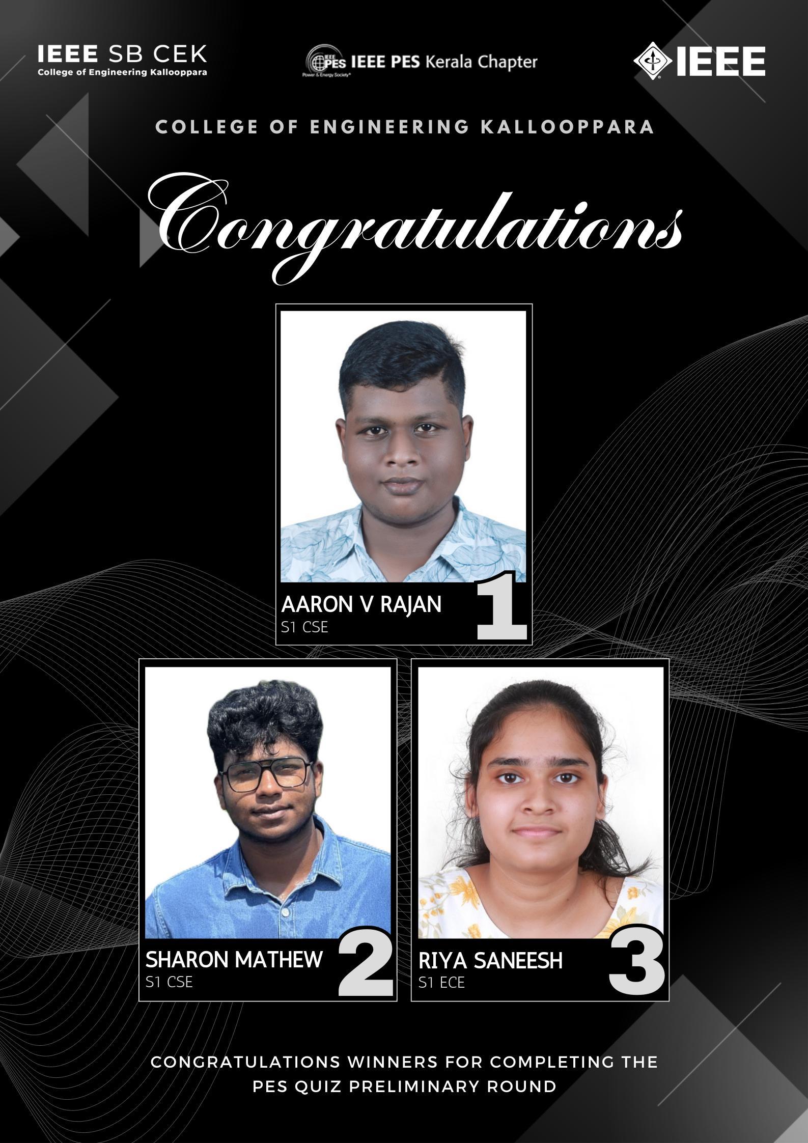 IEEE PES Quiz Winners